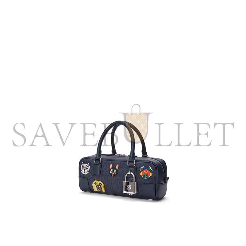LOEWE CATS AMAZONA 23 CROPPED BAG IN EMBROIDERED DENIM A039N23X15-5100 (23*11*10cm)